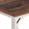 vidaXL Table console argent&eacute; acier inoxydable et bois de m&eacute;l&egrave;ze massif