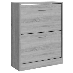 vidaXL Armoire &agrave; chaussures Sonoma gris 63x24x81 cm Bois d'ing&eacute;nierie
