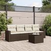 vidaXL Salon de jardin avec coussins 5 pcs marron r&eacute;sine tress&eacute;e