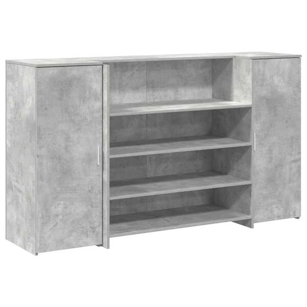 vidaXL Bureau de réception gris béton 180x50x103,5cm bois d'ingénierie