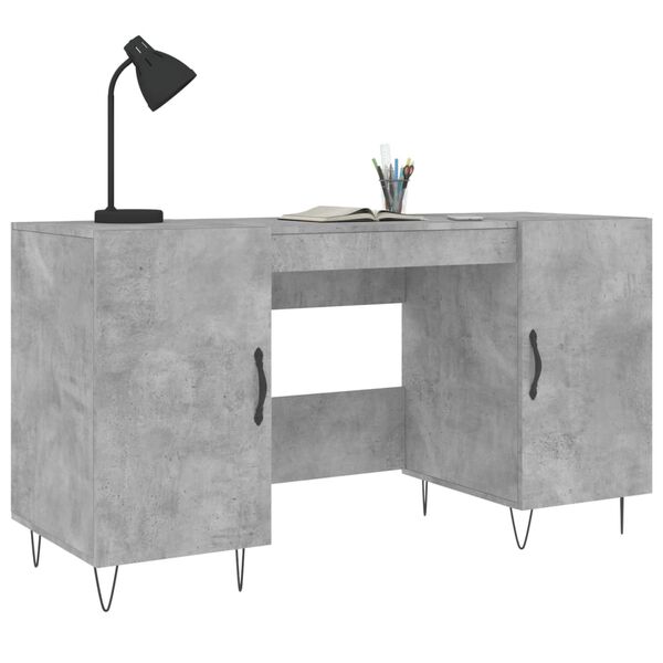 vidaXL Bureau gris béton 140x50x75 cm bois d'ingénierie