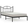 vidaXL Cadre de lit m&eacute;tal sans matelas avec t&ecirc;te de lit noir 100x200cm