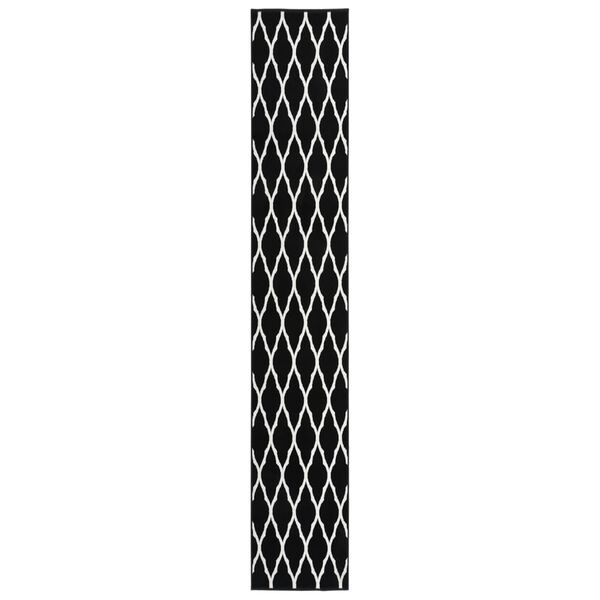 vidaXL Tapis BCF Noir et blanc 60x400 cm