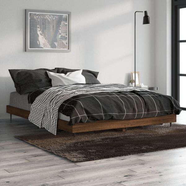vidaXL Cadre de lit sans matelas ch&ecirc;ne marron 140x190 cm