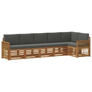 vidaXL Ensemble de canap&eacute;s d'ext&eacute;rieur 5 pc Naturel et Anthracite