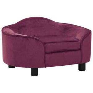 vidaXL Canap&eacute; pour chien Bordeaux 67x47x36 cm Peluche