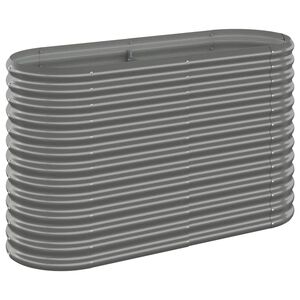 vidaXL Lit sur&eacute;lev&eacute; de jardin Acier galvanis&eacute; 114x40x68 cm gris