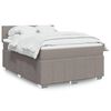 vidaXL Sommier &agrave; lattes de lit avec matelas Taupe 140x190 cm Tissu