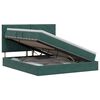 vidaXL Lit avec rangement et matelas Vert fonc&eacute; 140 x 200 cm Velours