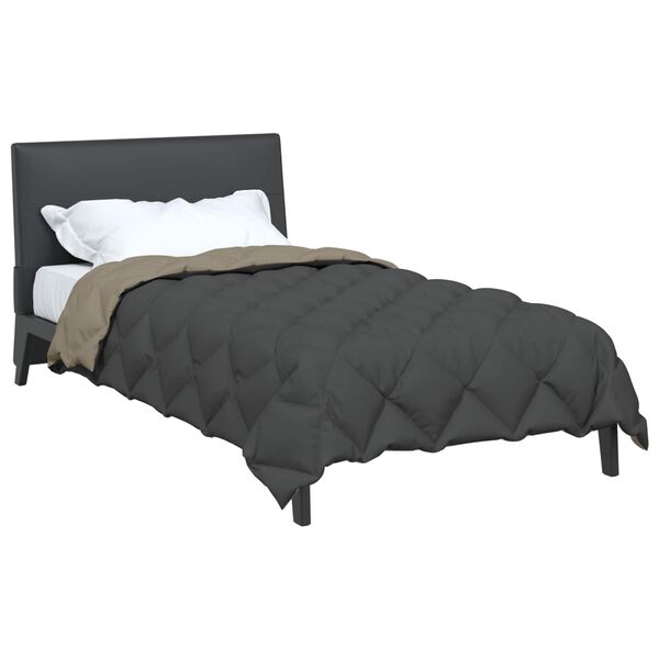 vidaXL Duvet d'hiver Gris clair et anthracite 200 x 135 cm Microfibre
