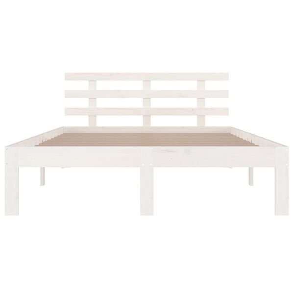 vidaXL Cadre de lit sans matelas blanc bois massif 140x200 cm