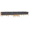 vidaXL Salon palette de jardin avec coussins 6pcs bois d'acacia massif