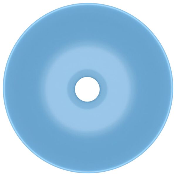 vidaXL Lavabo de salle de bain Céramique Bleu clair Rond