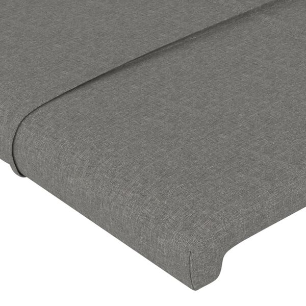 vidaXL T&ecirc;te de lit Gris fonc&eacute; 90x5x118/128 cm Tissu