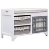 vidaXL Banc d'entr&eacute;e Blanc 70 x 33,5 x 45 cm Bois de Paulownia