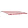 vidaXL Auvent r&eacute;tractable Rouge et Blanc 400 &times; 350 cm