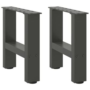 vidaXL Pieds de table basse Anthracite 2 pi&egrave;ces 30 x (30-31) cm Acier