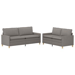 vidaXL Ensemble de Canap&eacute;s 2 pc Taupe Tissu