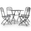 vidaXL Ensemble &agrave; manger de jardin 5 pcs Maille M&eacute;tal Anthracite