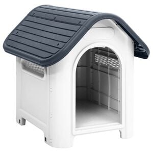 vidaXL Niche pour chien Gris 59x75x66 cm Polypropyl&egrave;ne