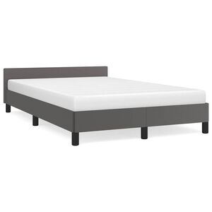 vidaXL Cadre de lit avec t&ecirc;te de lit sans matelas gris 120x200 cm