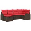 vidaXL Ensemble de Canap&eacute;s 6 pc 6-Nombre de places Marron et rouge