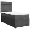 vidaXL Sommier &agrave; lattes de lit avec matelas Gris fonc&eacute; 100x200cm Tissu