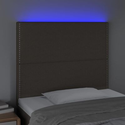 vidaXL Tête de lit à LED Taupe 80x5x118/128 cm Tissu