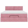 VidaXL Cadre de lit ottoman avec matelas rose 140x200 cm velours
