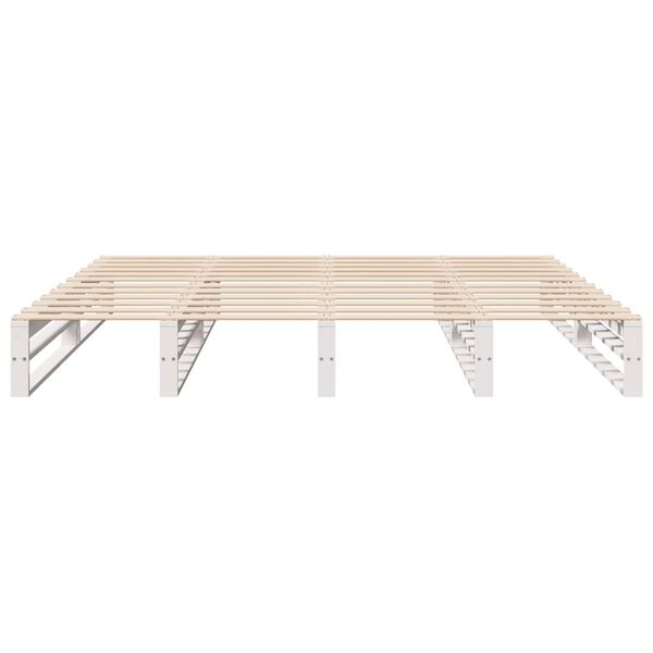 vidaXL Cadre de lit sans matelas blanc 200x200 cm bois massif de pin