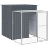 vidaXL Poulailler avec cour anthracite 165x659x181 cm acier galvanisé