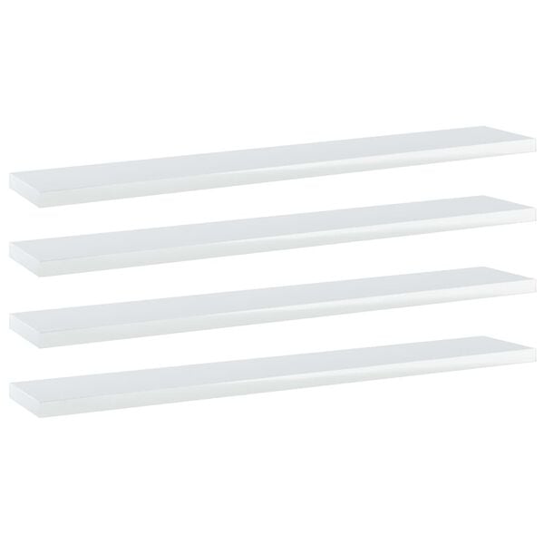 vidaXL Panneaux de biblioth&egrave;que 4 pcs blanc brillant bois d&rsquo;ing&eacute;nierie