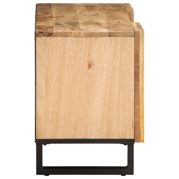vidaXL Meuble TV 100x34x46 cm bois massif de manguier brut