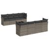 vidaXL Salon de jardin 9 pcs avec coussins gris r&eacute;sine tress&eacute;e