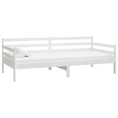 vidaXL Lit Blanc Bois de pin massif 90x200 cm