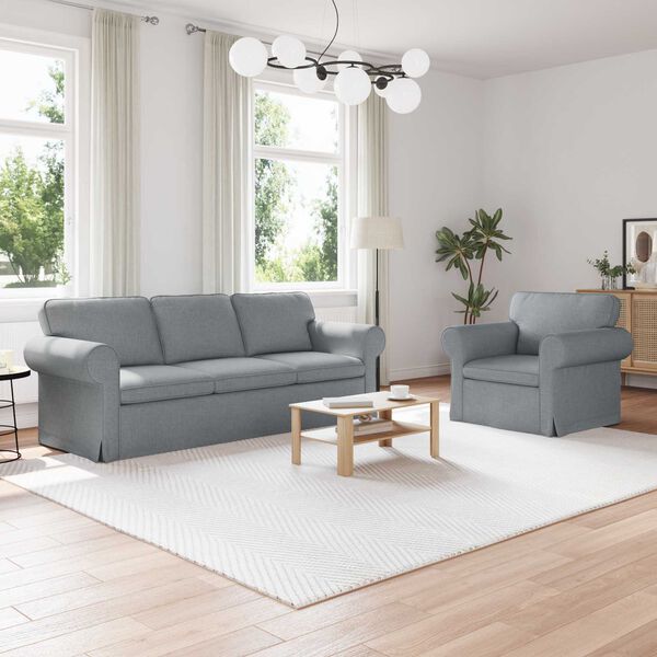 vidaXL Canap&eacute; 180cm 2 pcs Gris clair M&eacute;tал