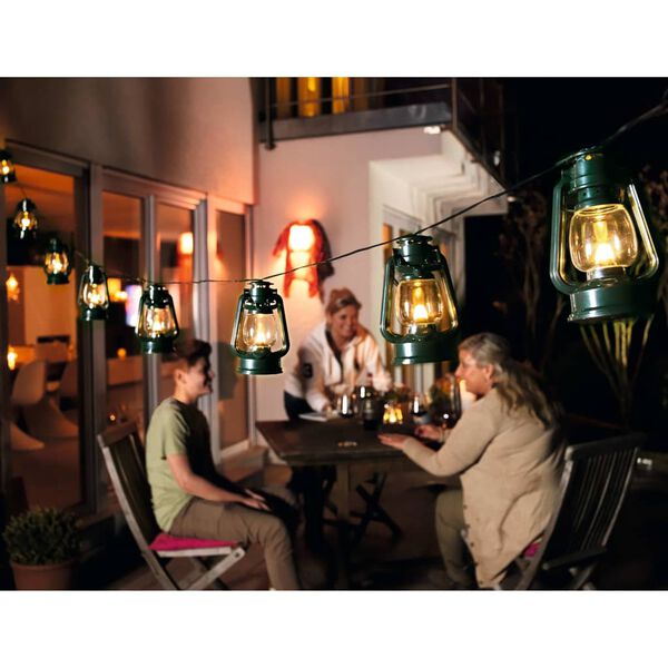 KONSTSMIDE Ensemble de lanternes avec 8 ampoules Vert avec blanc chaud