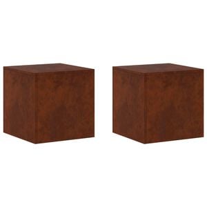 vidaXL Support de Plante 2 pcs Rouill&eacute; 40 x 40 x 40 cm Acier patin&eacute;