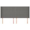 vidaXL T&ecirc;te de lit avec oreilles Gris fonc&eacute; 183x16x118/128 cm Tissu
