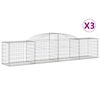 vidaXL Paniers &agrave; gabions arqu&eacute;s 3 pcs 300x50x60/80 cm fer galvanis&eacute;