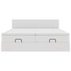 VidaXL Cadre de lit ottoman avec matelas blanc 200x200 cm similicuir