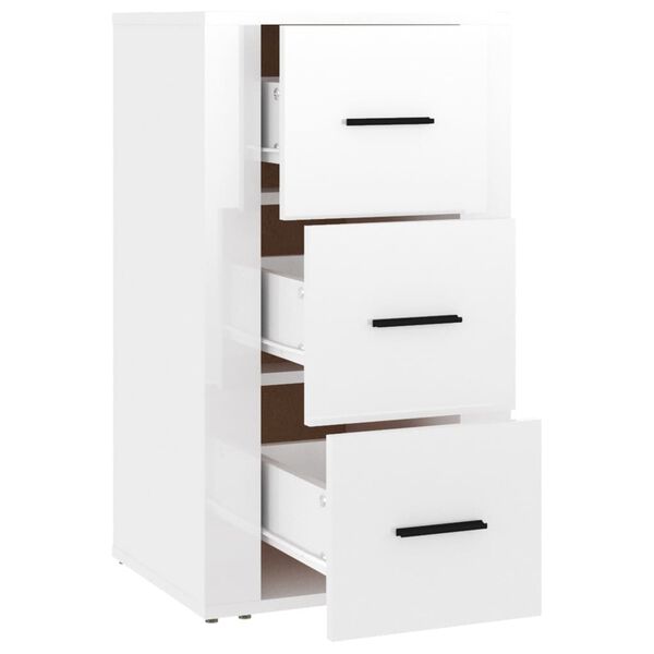 vidaXL Buffet Blanc brillant 40x33x70 cm Bois d'ing&eacute;nierie