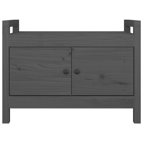 vidaXL Banc d'entr&eacute;e Gris 80x40x60 cm Bois de pin massif