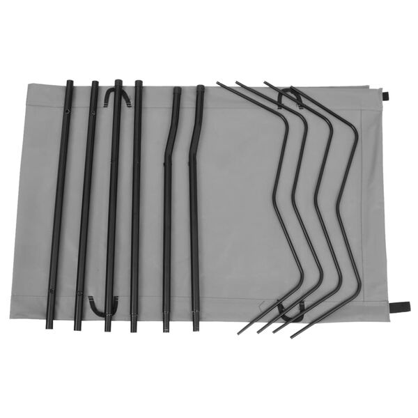 vidaXL Lits de camping 2 pcs 180x60x19 cm Tissu Oxford et acier Gris