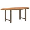 vidaXL Table à manger marron clair bois de chêne massif ovale
