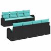 vidaXL Ensemble de Canap&eacute;s 9 pc 8-Nombre de places Noir et turquoise