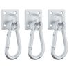 vidaXL Plaques &agrave; &oelig;illets mousquetons 3 pcs 360&deg; tournant argent&eacute; acier