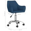 vidaXL Chaises pivotantes &agrave; manger lot de 6 bleu tissu
