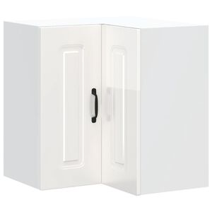 vidaXL Armoire murale d'angle de cuisine Kalmar blanc brillant