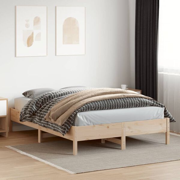 vidaXL Cadre de lit sans matelas 140x200 cm bois massif de pin